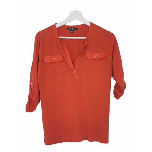 Pre-owned Lauren Ralph Lauren Orange Cotton Top