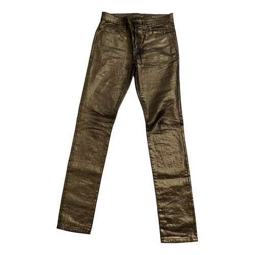 Pre-owned Saint Laurent Metallic Cotton Jeans