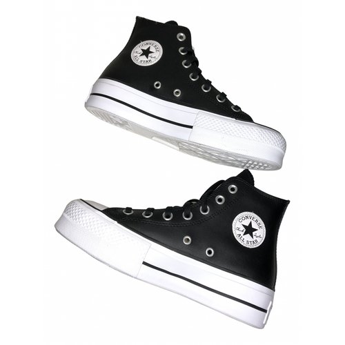 Pre-owned Converse Black Leather Trainers