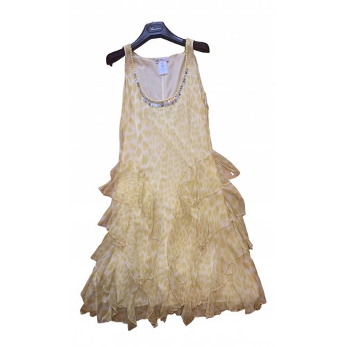 Pre-owned Blumarine Silk Mid-length Dress In Yellow