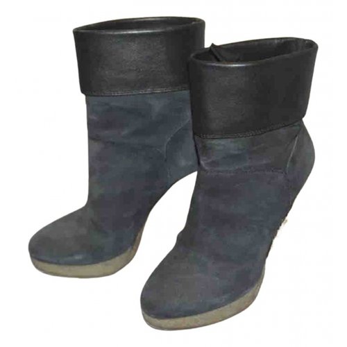 Pre-owned Moschino Ankle Boots In Grey