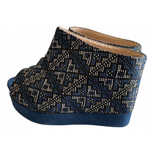 Pre-owned Jeffrey Campbell Cloth Mules & Clogs In Blue
