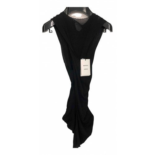 Pre-owned Bottega Veneta Silk Mini Dress In Black