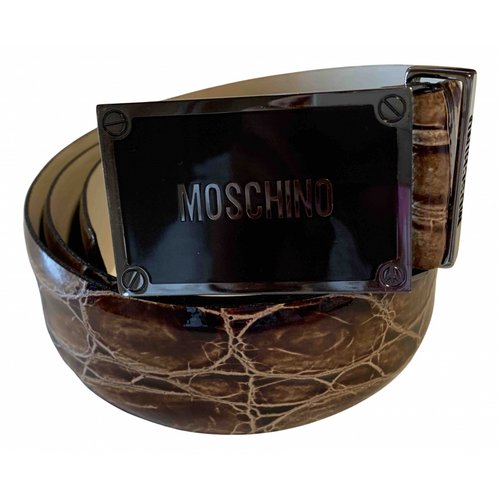 Pre-owned Moschino Brown Patent Leather Belt