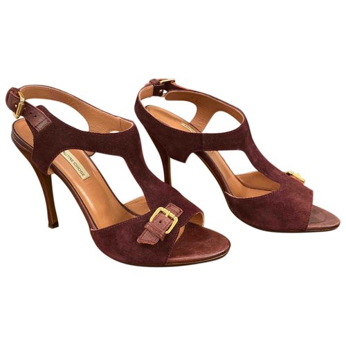 Pre-owned L'autre Chose Leather Sandals In Burgundy