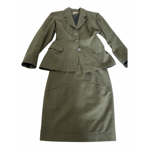 Pre-owned Alaïa Wool Skirt Suit In Green