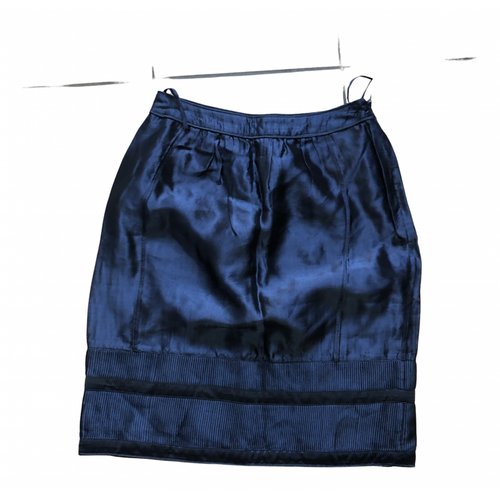 Pre-owned Burberry Silk Mid-length Skirt In Blue