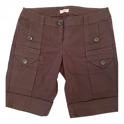 Pre-owned Max & Co Brown Cotton - Elasthane Shorts