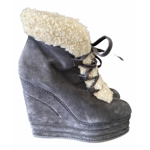 Pre-owned Kenzo Ankle Boots In Anthracite