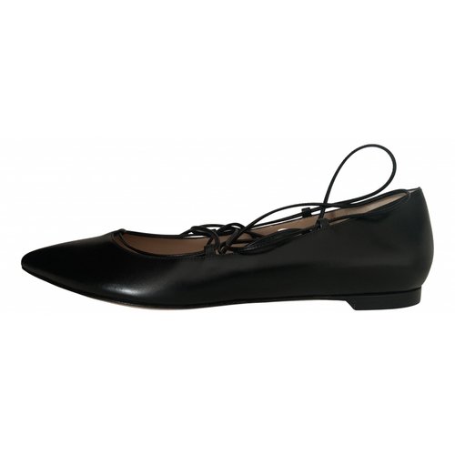 Pre-owned Gianvito Rossi Leather Ballet Flats In Black
