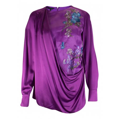 Pre-owned Shiatzy Chen Silk Jersey Top In Purple