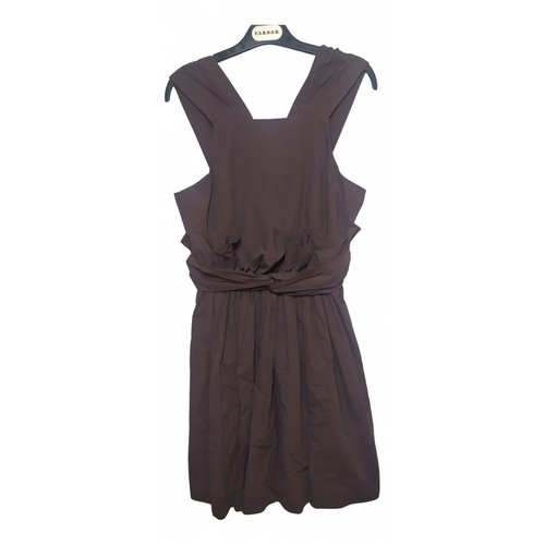 Pre-owned Msgm Mid-length Dress In Brown