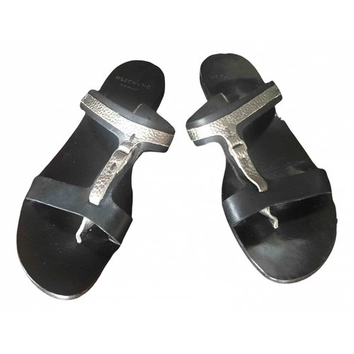 Pre-owned Heschung Leather Sandals In Black