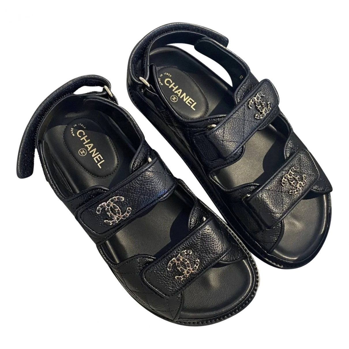 chanel leather sandals