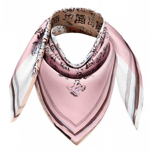 Pre-owned Louis Vuitton Silk Neckerchief In Pink