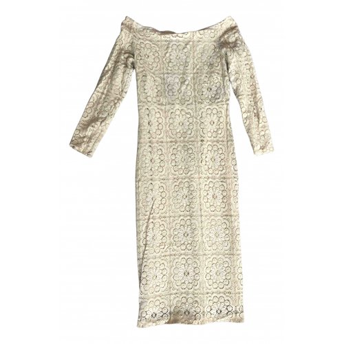 Pre-owned Burberry Lace Mid-length Dress In Yellow