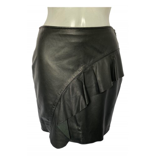 Pre-owned Goosecraft Leather Mid-length Skirt In Black