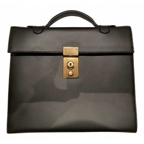 Pre-owned Thom Browne Leather Bag In Black