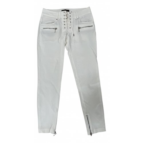 Pre-owned Plein Sud Slim Pants In White