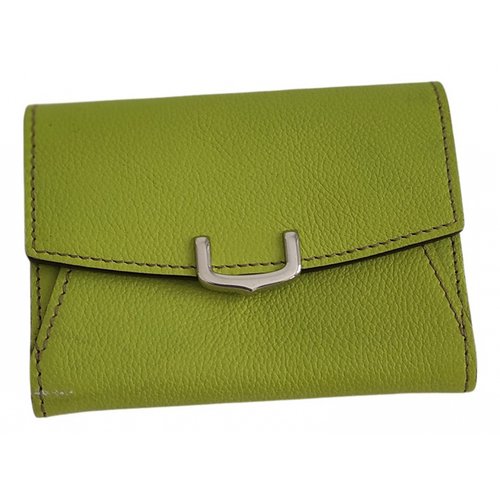 Pre-owned Cartier Leather Card Wallet In Green