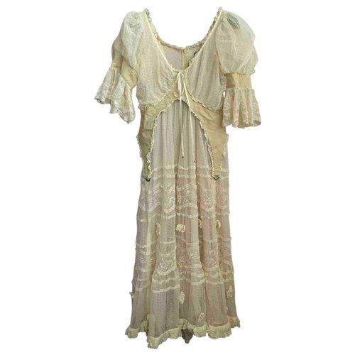Pre-owned Alexander Mcqueen Lace Dress In Yellow