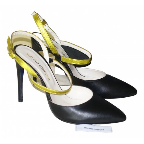 Pre-owned Mauro Grifoni Leather Heels In Black