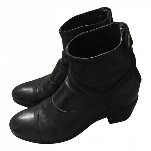 Pre-owned Alberto Fasciani Leather Ankle Boots In Black