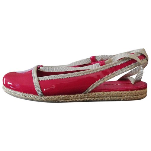 Pre-owned Prada Patent Leather Sandals In Pink