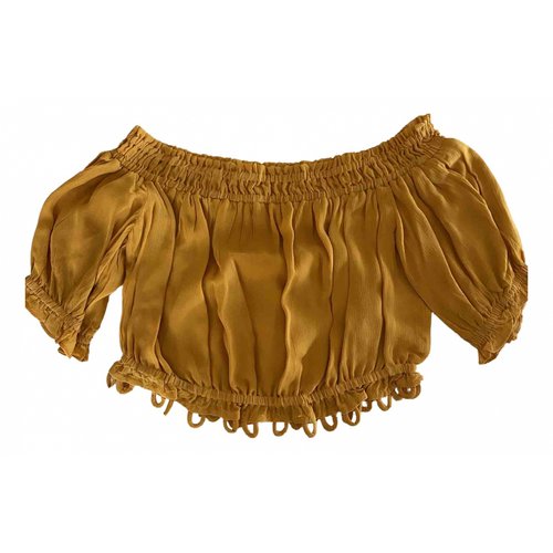 Pre-owned Apiece Apart Silk Jersey Top In Camel