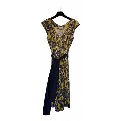 Pre-owned Nicole Farhi Silk Mid-length Dress In Multicolour