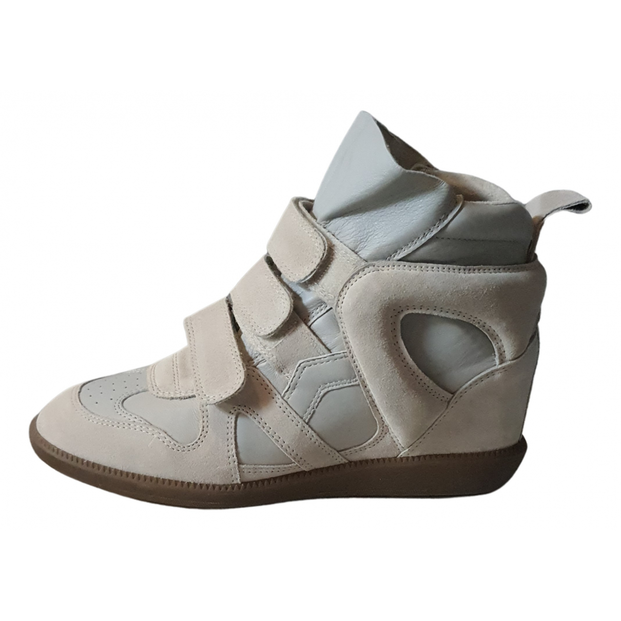 Isabel Marant White Baskee Leather and Suede High-top Wedge Sneakers Size  EU 34 (Approx. US 4) Regular (M, B) Listed By LUOLUO - Tradesy
