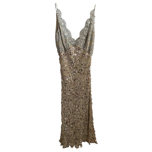 Pre-owned Jenny Packham Lace Dress In Gold