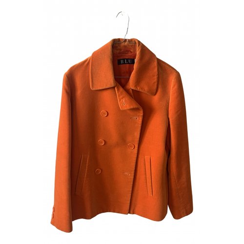 Pre-owned Aspesi Velvet Short Vest In Orange