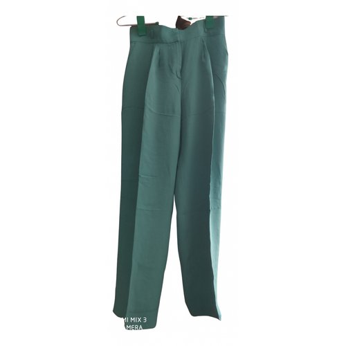 Pre-owned Blumarine Silk Straight Pants In Green