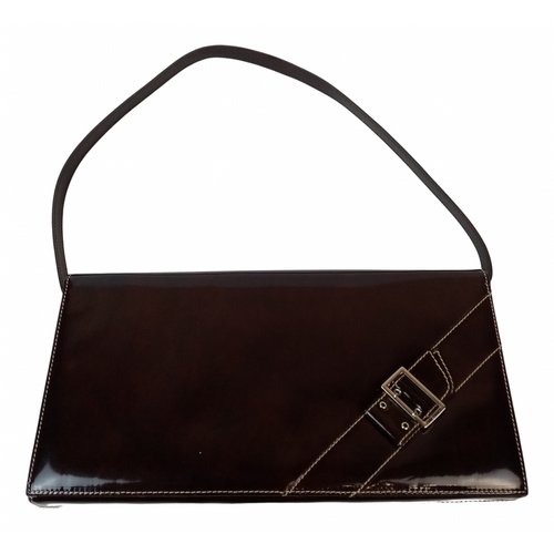 Pre-owned Balmain Patent Leather Crossbody Bag In Brown