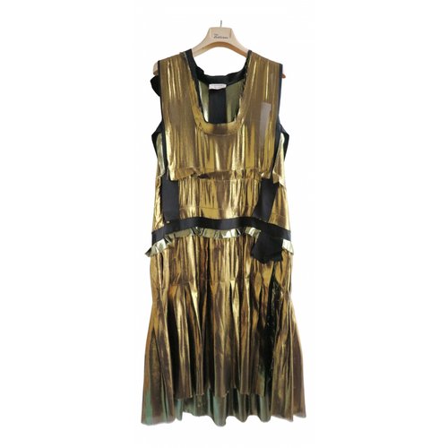 Pre-owned Lanvin Silk Mid-length Dress In Gold