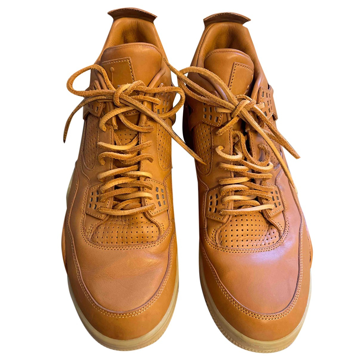 Pre-owned Jordan 4 Leather High Trainers In Camel | ModeSens
