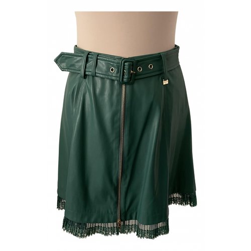 Pre-owned Patrizia Pepe Vegan Leather Mini Skirt In Green