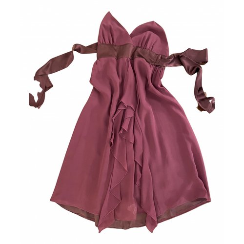 Pre-owned Matthew Williamson Silk Mid-length Dress In Burgundy