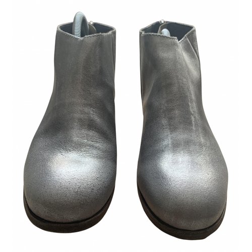 Pre-owned Oxs Leather Boots In Silver