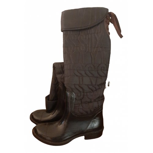 Pre-owned Miss Sixty Wellington Boots In Brown