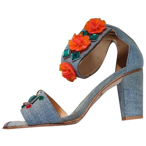 Pre-owned Manoush Cloth Sandals In Blue