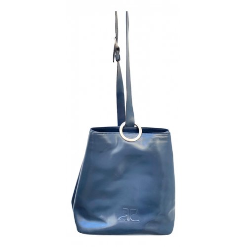 Pre-owned Courrèges Patent Leather Handbag In Blue