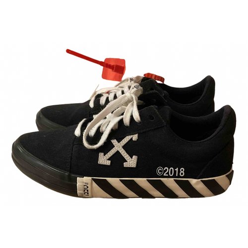 Pre-owned Off-white Vulc Cloth Trainers In Black