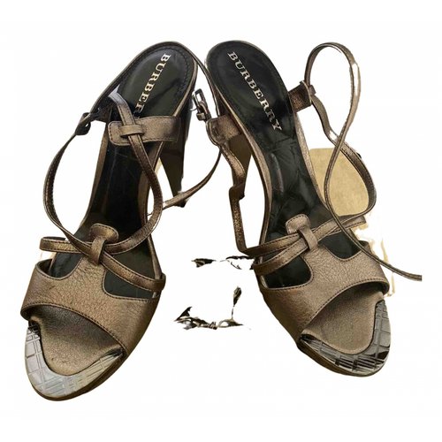 Pre-owned Burberry Leather Sandal In Metallic