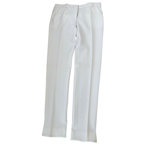 Pre-owned Emilio Pucci Wool Straight Pants In White