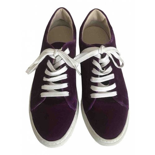 Pre-owned Escada Leather Trainers In Purple