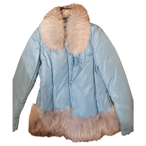Pre-owned Anna Molinari Silk Puffer In Turquoise
