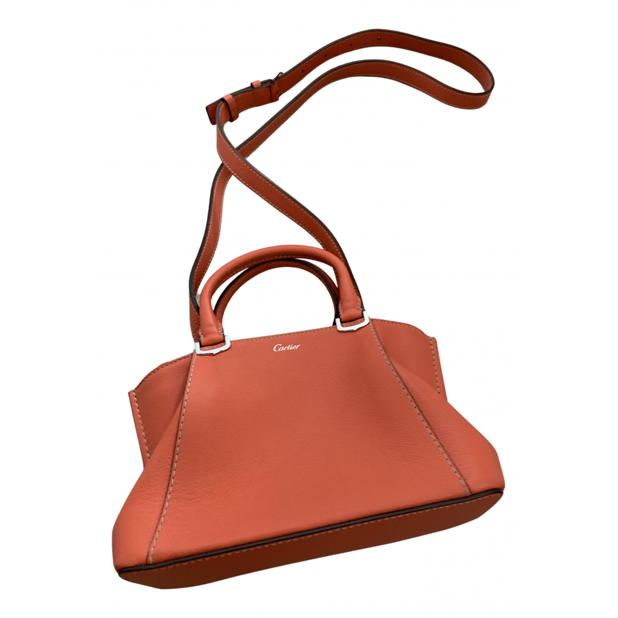 Pre-owned Cartier C Pink Leather Handbag | ModeSens