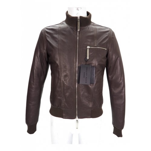 Pre-owned Philipp Plein Leather Vest In Brown